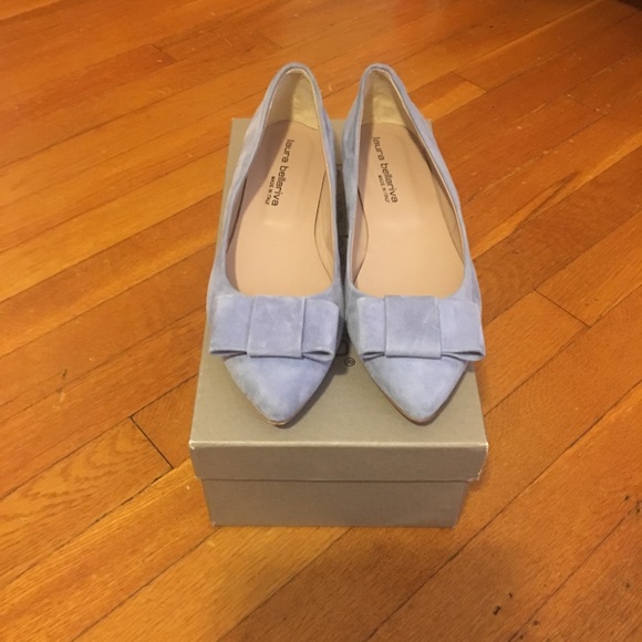 laura bellariva Shoes - LAURA BELLARIVA Suede flat pointy toe shoe blue